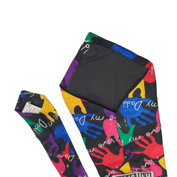 RM Style I Love My Daddy Hands Mens Necktie Tie Designer Accessory Work Dad Gift - Picture 6 of 6